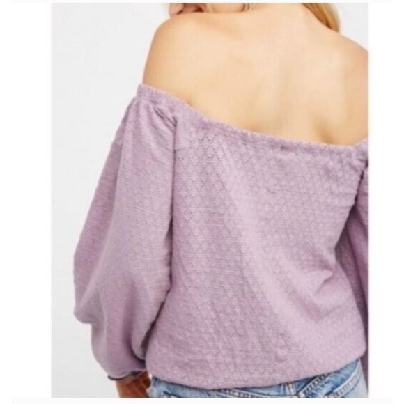 Free People Purple Wellington Top Womens Small Balloon Long Sleeve - Picture 2 of 9